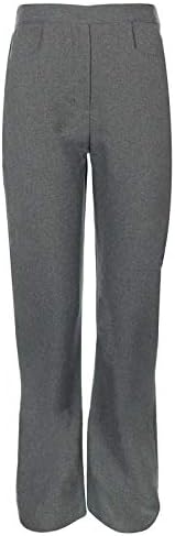 STAR FASHION New Girls School Uniform Half Elasticated Waist Pull Up Trouser Plain Coin Pocket Trousers Formal Schoolwear Kid’s Bottom Pants UK Ages 3-16 Years