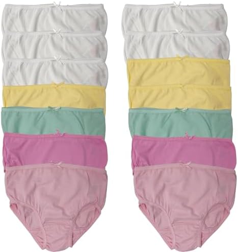 Style It Up Girls Toddlers Plain Cotton Briefs Underwear - 100% Cotton Soft Girl Pants Knickers - Age Range 3-15 Years - from Nursery to School - Available as 7 and 14 Packs