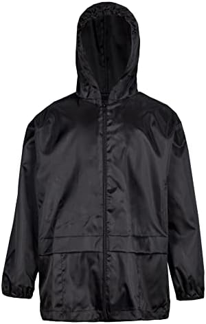 Style It Up Kids Hooded Raincoat Kagouls Jacket - Unisex Kids Boys and Girls - Showerproof Breathable Lightweight - Age Range From 7 to 13 Years