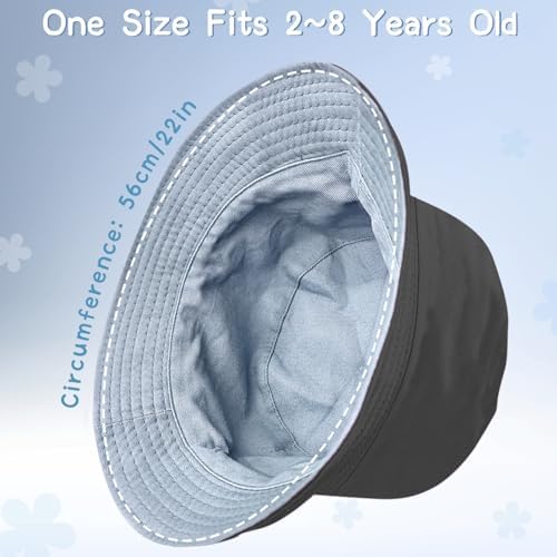 SUBTAVIK Reversible Kids Sun Hat Smile Face Toddler Bucket Hat - Wide Brim Boys & Girls Double Sided Breathable Sun Hats For 2-8 Years: Girl Boy