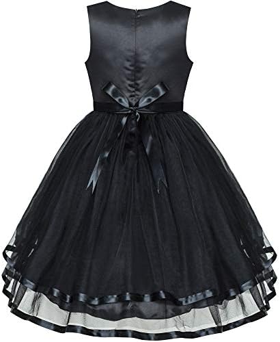 Sunny Fashion Flower Girls Dress Blue Belted Wedding Party Bridesmaid Age 4-12 Years