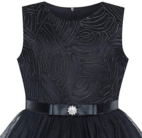 Sunny Fashion Flower Girls Dress Blue Belted Wedding Party Bridesmaid Age 4-12 Years