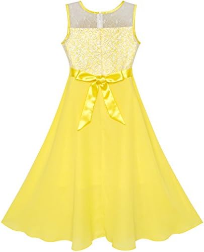 Sunny Fashion Girls Dress Rhinestone Chiffon Bridesmaid Dance Ball Maxi Gown Age 6-14 Years