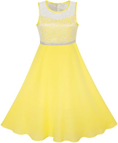 Sunny Fashion Girls Dress Rhinestone Chiffon Bridesmaid Dance Ball Maxi Gown Age 6-14 Years