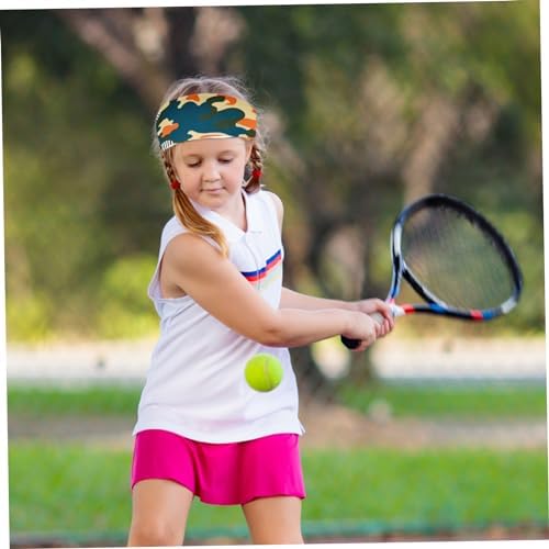 Sweatbands For Kids 4Pcs Absorbent Sweat Headband Camouflage Boys Headbands Elastic Washable Reusable Kids Headbands For Sports