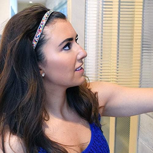 Sweaty Bands Womens Girls Headband - Non-Slip Velvet-Lined Fashion Hairband - Bling It Glitzy Goddess 5/8-Inch