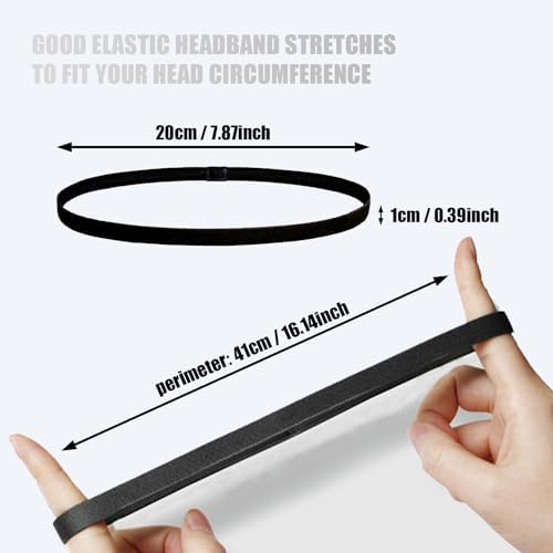 SYEYCW 10 Pcs Sports Headband For Boys Multicolour Elastic Sports Hairbands Thin Sweatbands Hairbands Non Slip Silicone Sport Hair Bands For Women Men Kids Outdoor Fitness Running Workout Yoga