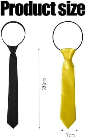 Syylqyr 2 Pcs Kids Tie Set Adjustable School Ties Elastic Clip On Skinny Tie For Formal Events Soft Fabric Comfort Fit For Kids Perfect For Graduation Weddings And Daily Wear