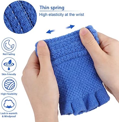 TAGVO Kid's Winter Fingerless Gloves & Mittens - 6 Pairs Unisex Stretchy Warm Magic Gloves For Boys Or Girls - Outdoor Activities: Ski Skate