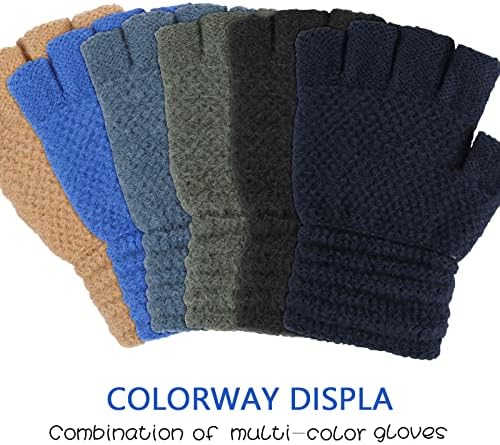 TAGVO Kid's Winter Fingerless Gloves & Mittens - 6 Pairs Unisex Stretchy Warm Magic Gloves For Boys Or Girls - Outdoor Activities: Ski Skate