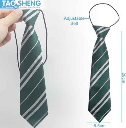 TAOSHEN 29CM Elastic Pre-Tied Kids Necktie College Style One Size Elasticated Stain Plain Boys Girls Stripe Formal Tie For Wedding Graduation School Uniforms