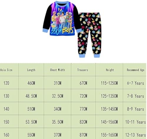 TBNRFrags Boys Pajamas Set Kpop Demon Hunters Pyjamas Saja Boys Long Sleeve Pjs Party Pajamas Cartoon Sleepwear For Kids