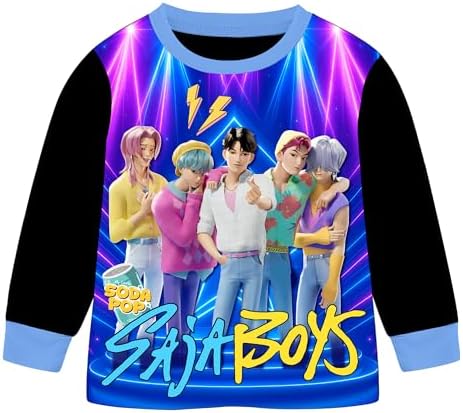 TBNRFrags Boys Pajamas Set Kpop Demon Hunters Pyjamas Saja Boys Long Sleeve Pjs Party Pajamas Cartoon Sleepwear For Kids