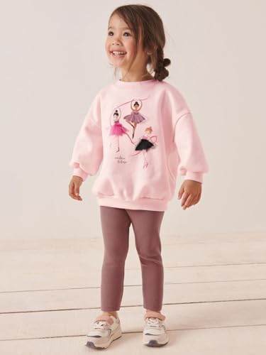 TCWWBB Girls Kids Outfits Clothes Set Toddler Cute Unicorn Bunny Bowknot Birthday Print Long Sleeve Cotton Shirt Jumper Dresses Tops Leggings Trousers Pants 2 Piece Clothing Set Age 1-7 Years Old