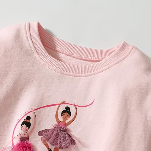 TCWWBB Girls Kids Outfits Clothes Set Toddler Cute Unicorn Bunny Bowknot Birthday Print Long Sleeve Cotton Shirt Jumper Dresses Tops Leggings Trousers Pants 2 Piece Clothing Set Age 1-7 Years Old