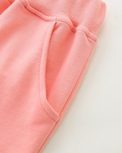 TCWWBB Girls Trousers Dinosaur Unicorn Cotton Sweatpants Toddler Jogging Drawstring Tracksuit Pants Kids Christmas Xmas Pink Sport Jogger Bottoms Age 1-7 Years