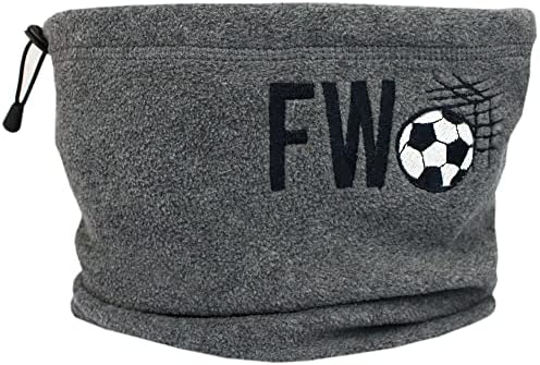 TeddyTs Personalised Initials & Football Net Grey Fleece Sports Snood with Adjustable Toggle