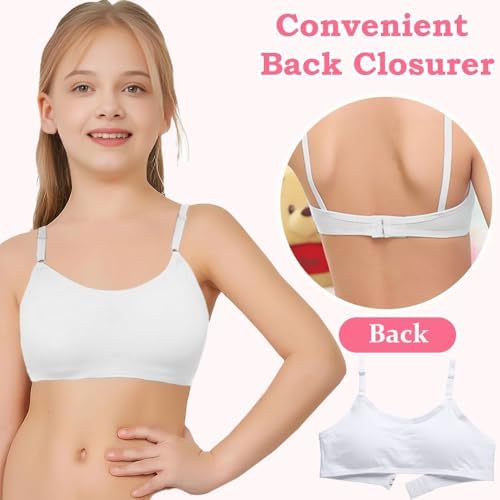 Teen Girls Training Bras Wireless Light Padded Sports Underwear Halter Vest Bralettes With Adjustable Strap For Age 10-16