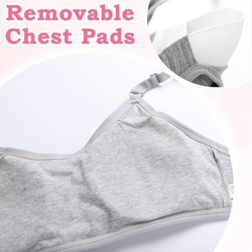 Teen Girls Training Bras Wireless Light Padded Sports Underwear Halter Vest Bralettes With Adjustable Strap For Age 10-16