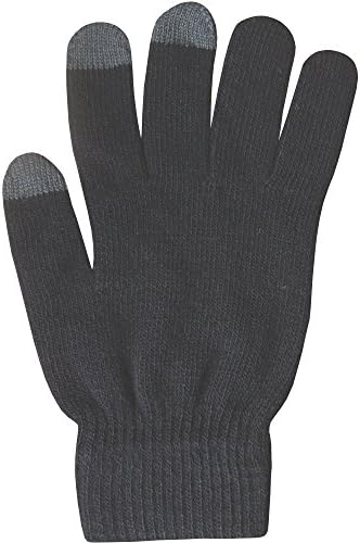 Teenager's Unisex Super Soft Knit Thermal Touch Screen Winter Gloves (Black)