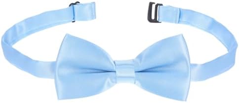 Telooco Light Blue Bow Ties for Boys Pre-tied Kids Bow Tie Adjustable Solid Color Toddler Bowtie for Boys Girls School Wedding Party
