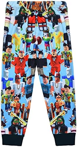 Temolie Roblox Pjs For Boys Short Sleeve T-shirt Pants Nightwear Set Girls 3D Gaming Character Sleepwear Kids Pajamas 2Pcs