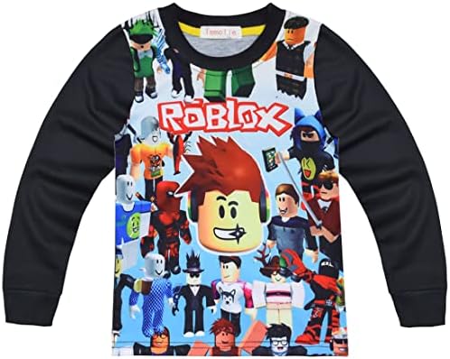 Temolie Roblox Pjs For Boys Short Sleeve T-shirt Pants Nightwear Set Girls 3D Gaming Character Sleepwear Kids Pajamas 2Pcs