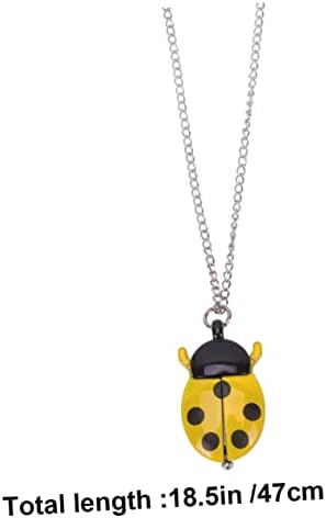TENDYCOCO 3pcs Retro Watch For Pocket Fob Watch Cartoon Pocket Ladybug Retro Quartz Ladybug Keychain Necklace Girl Man Birthday Present Strap