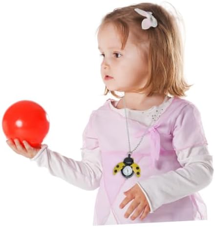 TENDYCOCO 3pcs Retro Watch For Pocket Fob Watch Cartoon Pocket Ladybug Retro Quartz Ladybug Keychain Necklace Girl Man Birthday Present Strap