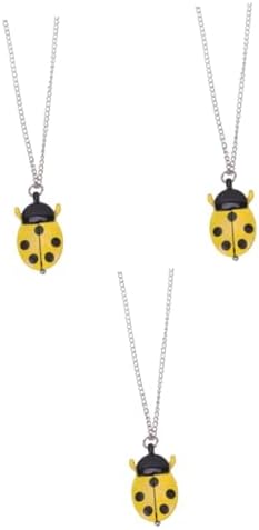 TENDYCOCO 3pcs Retro Watch for Pocket Fob Watch Cartoon Pocket Ladybug Retro Quartz Ladybug Keychain Necklace Girl Man Birthday Present Strap