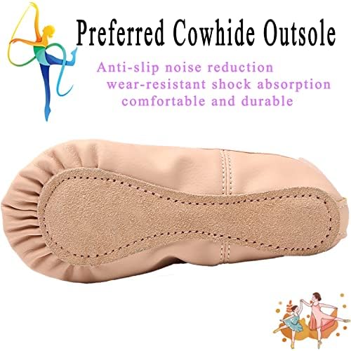 TETSUO Girls Ballet Shoes Indoor Gymnastic Ballerina Dance Flats Slippers For Kids Toddlers Dancing Yoga Fitness