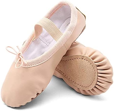 TETSUO Girls Ballet Shoes Indoor Gymnastic Ballerina Dance Flats Slippers for Kids Toddlers Dancing Yoga Fitness