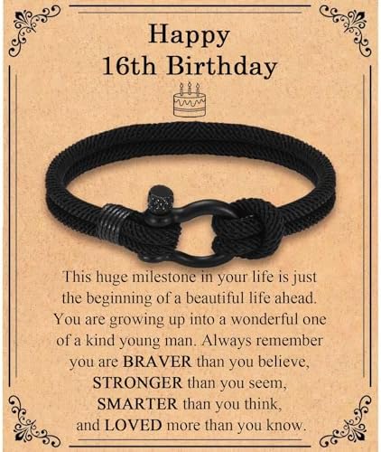 TEVOP 13th 16th 18th 21st Birthday Gifts for Boys Bracelet Gifts for 14 15 17 19 20 Year Old Boys Unusual Birthday Gift for Son Grandson Nephew Brother