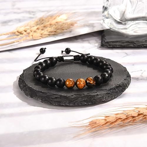 TEVOP 21st 30th 40th 50th 60th 70th Birthday Gifts For Men Tiger Eye Stone Bracelet Birthday Presents For Him Grandad Dad Son Brother Grandson Friend Perfect Mens Birthday Gift Ideas