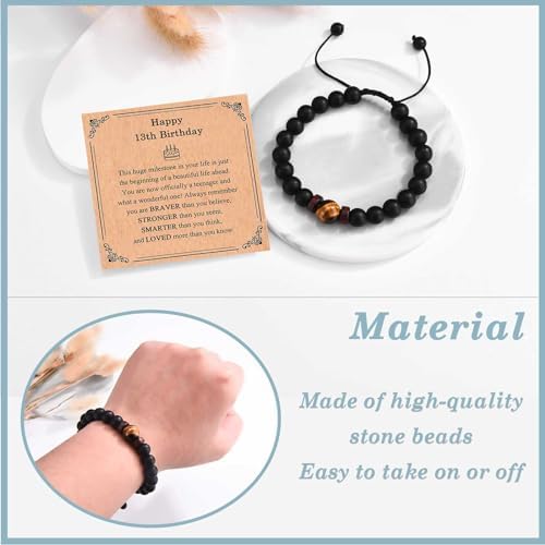 TEVOP Boys 13th 14th 15th 16th 17th 18th Birthday Gifts Birthday Bracelet 13-18 Year Old Gifts For Boys Unusual Birthday Presents For Son Grandson Brother Nephew Friend