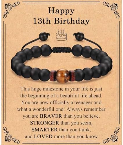 TEVOP Boys 13th 14th 15th 16th 17th 18th Birthday Gifts Birthday Bracelet 13-18 Year Old Gifts for Boys Unusual Birthday Presents for Son Grandson Brother Nephew Friend