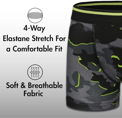 The Essentials Wardrobe Boys 5 Pack Boxers Trunks Underwear Camo Gaming Design Coloured Size 2-13
