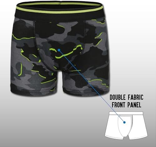 The Essentials Wardrobe Boys 5 Pack Boxers Trunks Underwear Camo Gaming Design Coloured Size 2-13