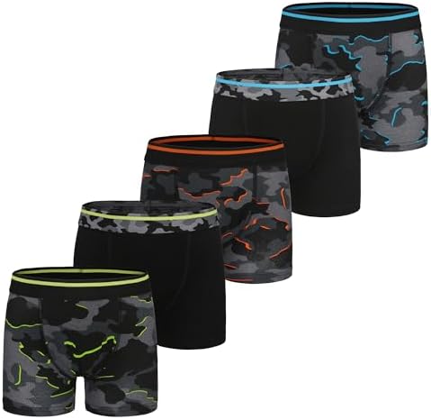 The Essentials Wardrobe Boys 5 Pack Boxers Trunks Underwear Camo Gaming Design Coloured Size 2-13
