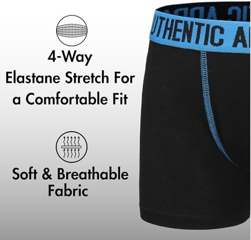 The Essentials Wardrobe Boys Boxers 5 Pack Trunks Underwear Black Grey Design Coloured Size 2-13 Years