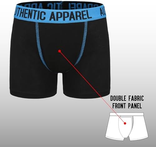 The Essentials Wardrobe Boys Boxers 5 Pack Trunks Underwear Black Grey Design Coloured Size 2-13 Years