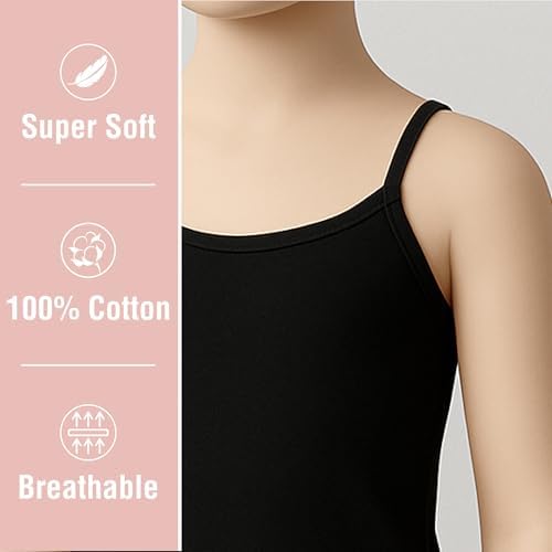 The Essentials Wardrobe Girls 5 Pack Cami Vests Underwear Sleeveless Kids 100% Cotton Size 4-13 Years