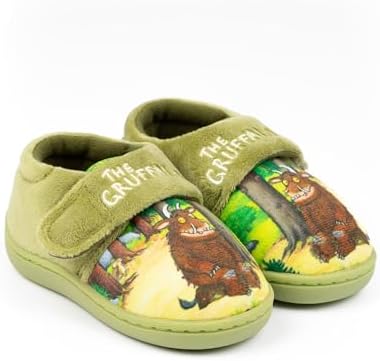 The Gruffalo Boys Slippers Kids Green Graphic Footwear With Adjustable Strap Storybook Loungewear Merchandise Slip On House Shoes Nightwear Apparel Gift For Children & Toddlers