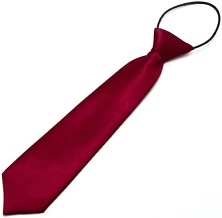 The Tie Co™ Kids Satin Elasticated Tie – Solid Plain Colour Pre-Tied Boys & Girls Neck Tie