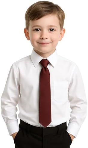 The Tie Co™ Kids Satin Elasticated Tie – Solid Plain Colour Pre-Tied Boys & Girls Neck Tie