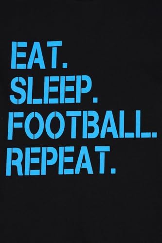 ThePyjamaFactory Boys Eat Sleep Football Repeat Long Cotton Pyjamas Blue Unisex