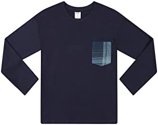 ThePyjamaFactory Boys Navy Blue Long Tartan Check Bottoms Pyjama Set Pjs For Kids