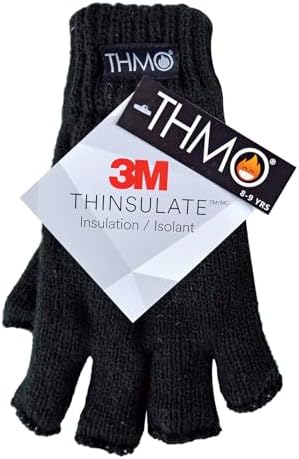 THMO Kids Winter Fingerless Gloves Thermal Warm Fleece Lined Thinsulate Gloves For Kids
