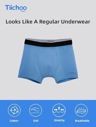 TIICHOO Washable Incontinence Underwear For Boys Cotton Reusable Nighttime Underwear Boys 5 Pack