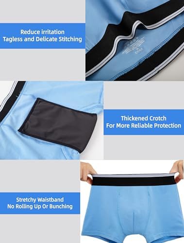 TIICHOO Washable Incontinence Underwear For Boys Cotton Reusable Nighttime Underwear Boys 5 Pack